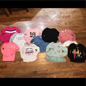 Set of 10 Little Girls Long Sleeve Shirts - Size 5